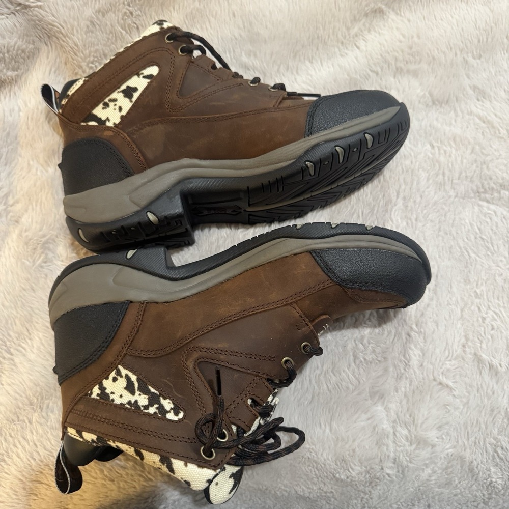 Ariat Womens Terrain H2O Waterproof Hiking Boots Brown Cow Print 8.5B  10044538 - Picture 9 of 9